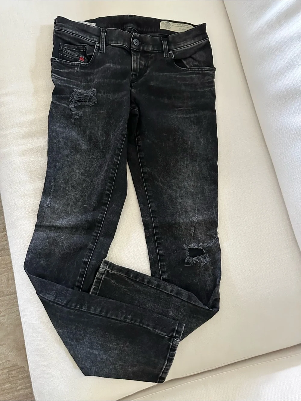 Diesel Black Distressed Skinny Jeans